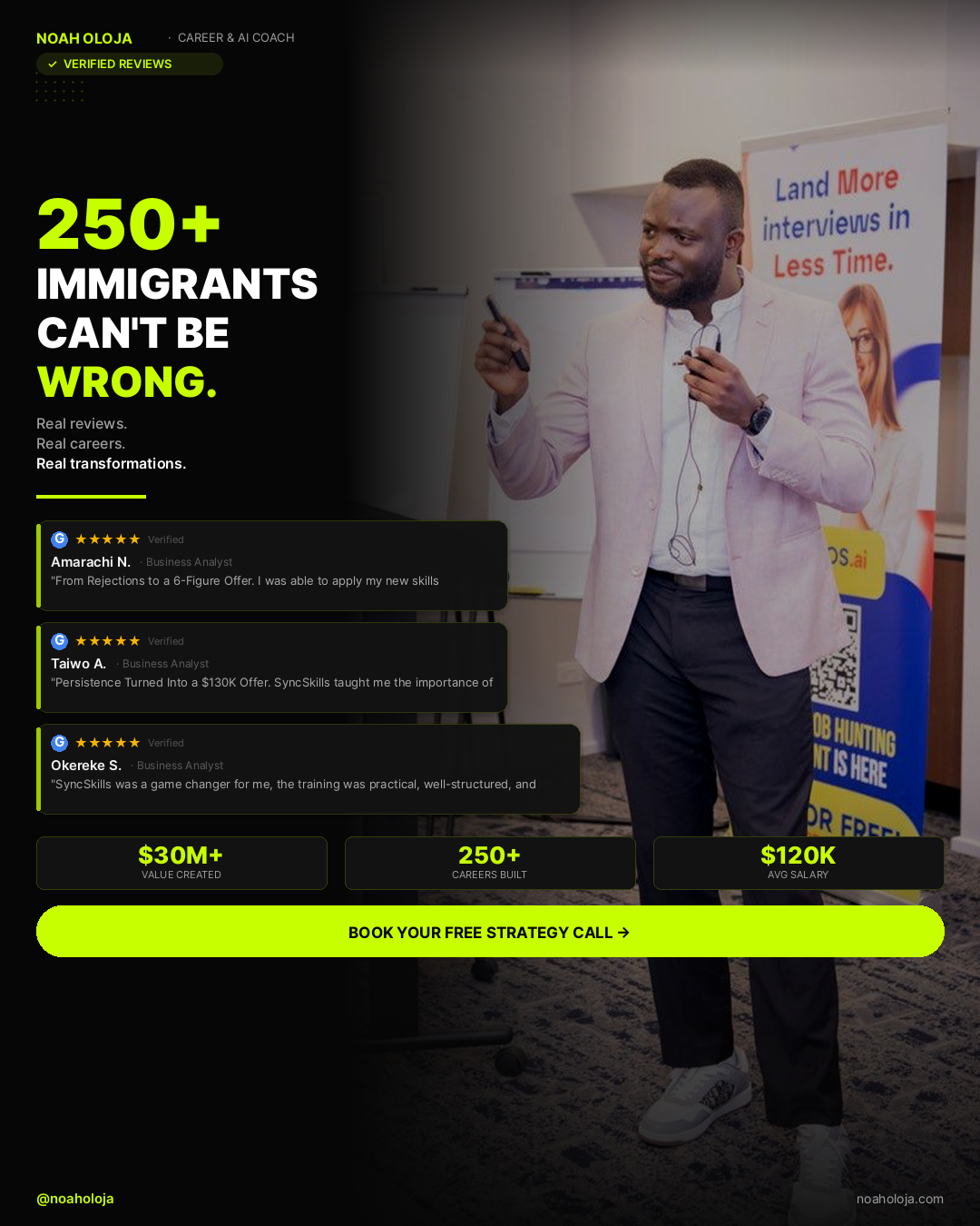 250+ immigrants social proof